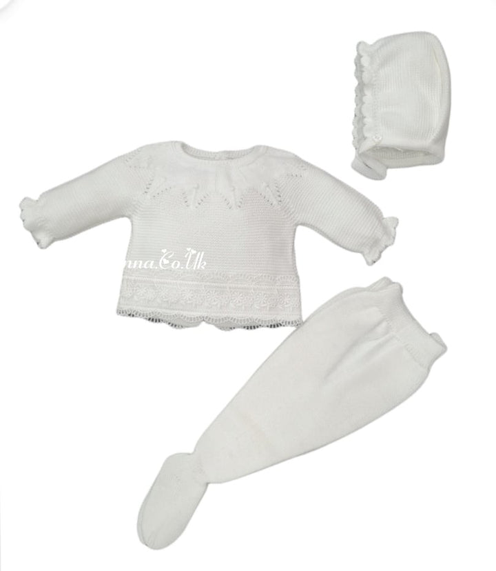 Mac Ilusion  Newborn Baby  Three Piece Outfit 7416 Ivory