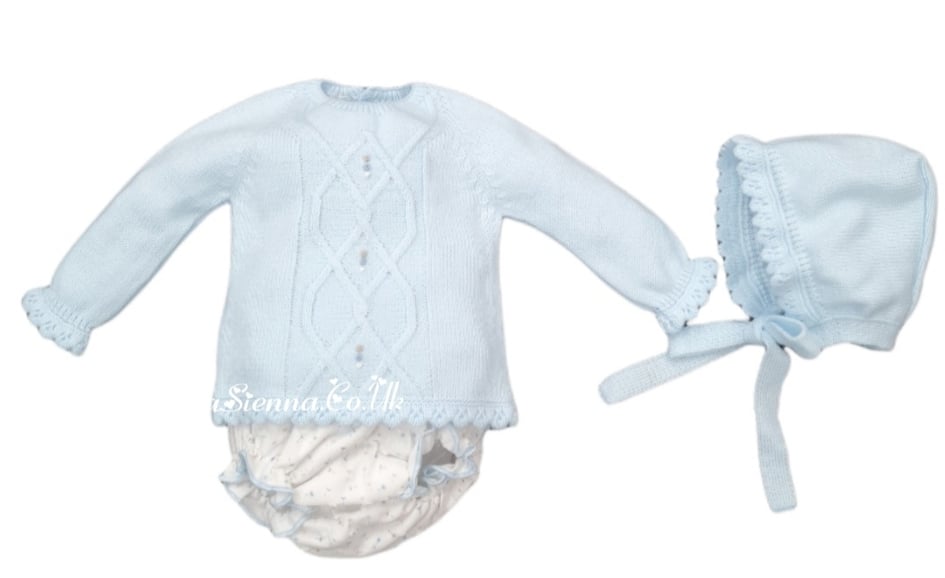 Mac ilusion baby/Newborn Three Piece Outfit For Baby Girl 7828 Blue