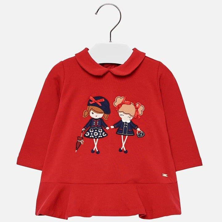 Mayoral Jersey dress with applique for baby girl