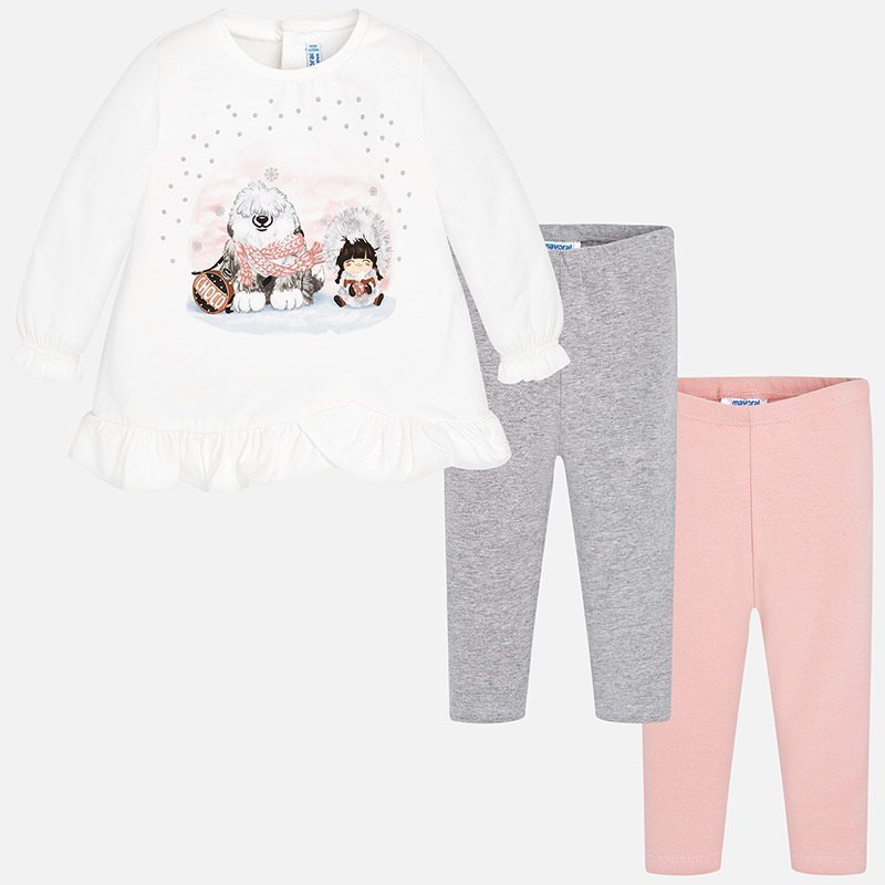 Mayoral Set with 2 leggings for baby girl 2798 plata vig