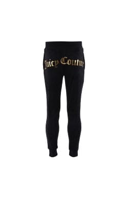 Juicy Couture Black Velour Joggers & Zip Through Jacket With Gold Detail
