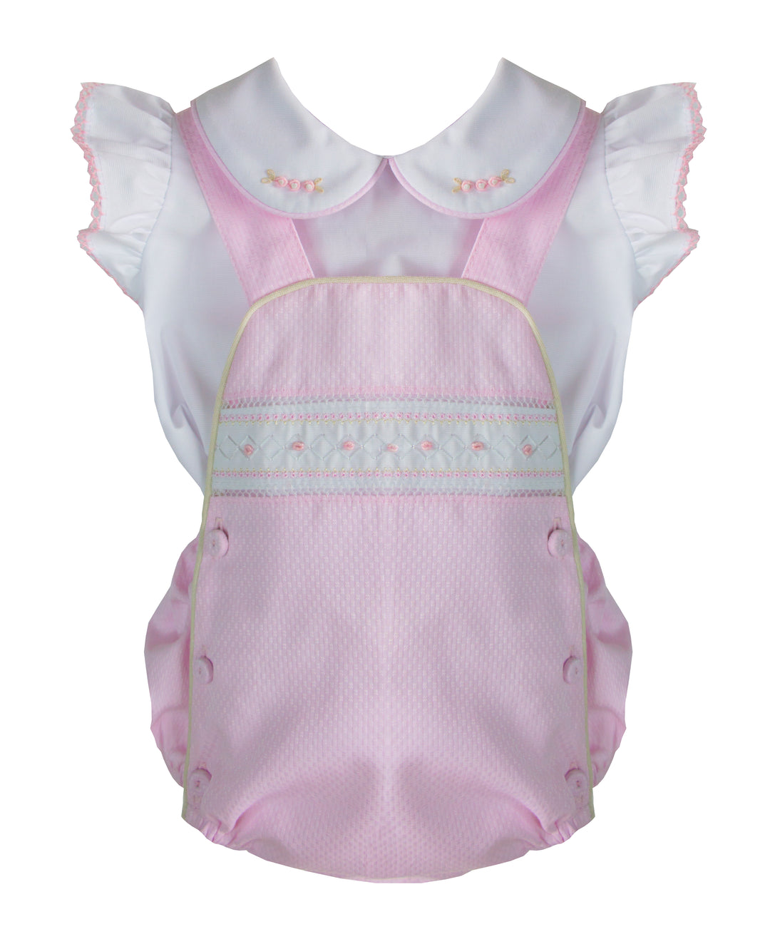 Pretty Originals Pink & White Dungaree Set - BD02048