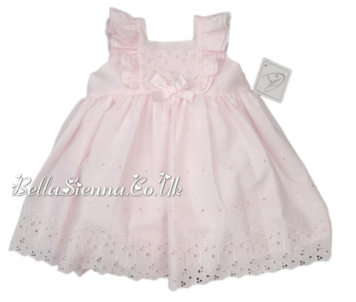 Dani by Sarah Louise Pale Pink Broderie Dress D09596