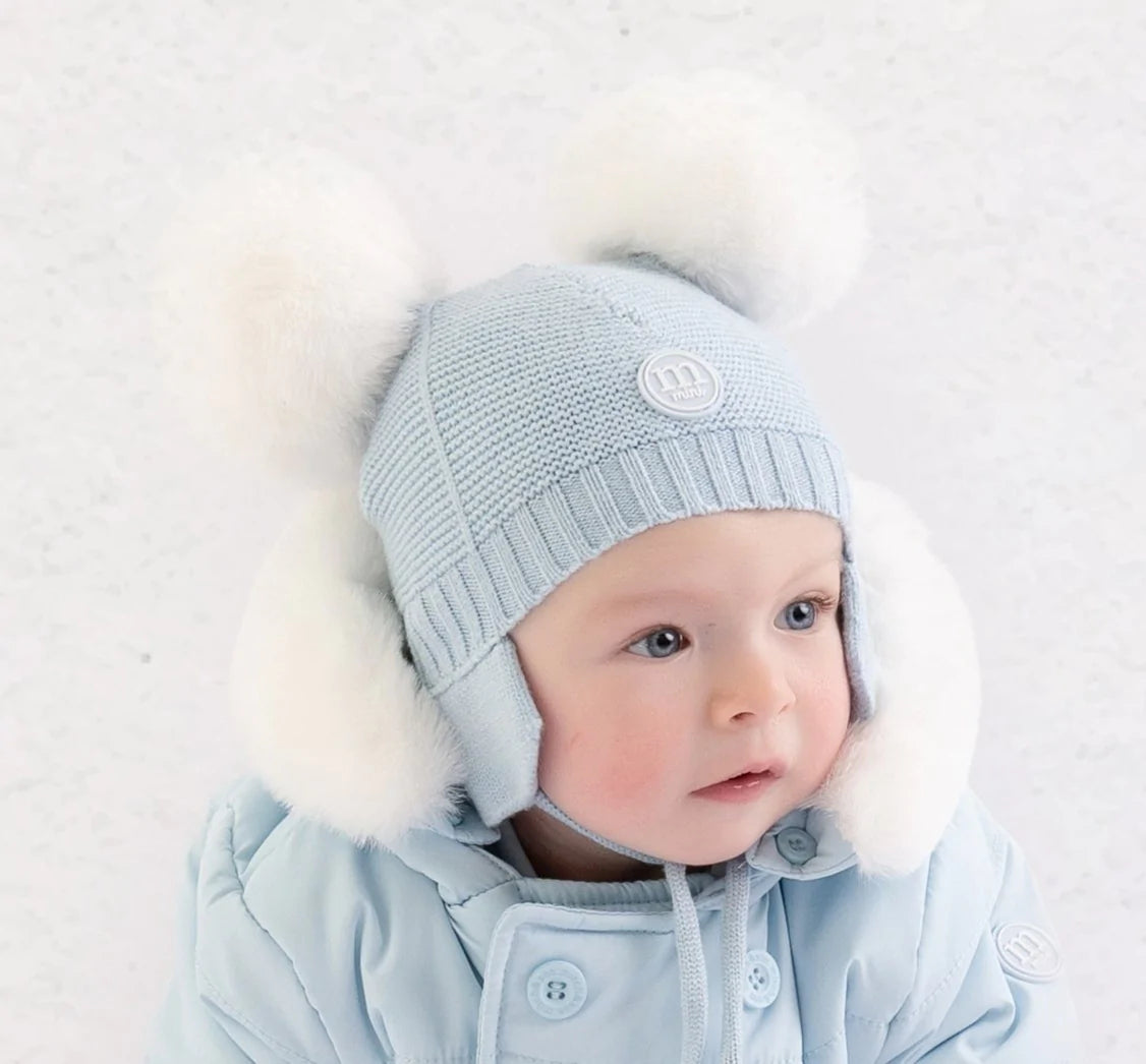 Double pom pom hat shop