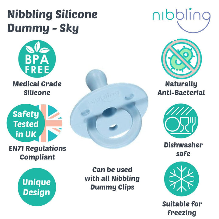 Nibbling Silicone Soother - Soft Blue - Dummy - Size 1