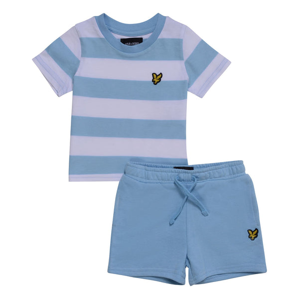 Lyle & Scott Blue & White Stripe T-shirt & Shorts Set - LSC0836