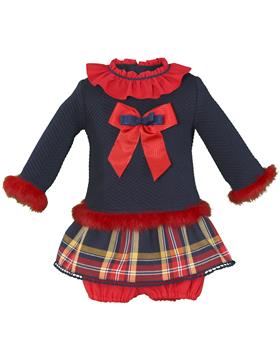 Miranda Navy & Red Tartan Set - 0149