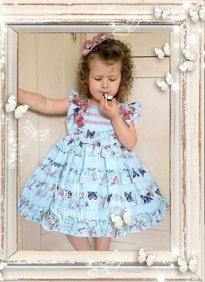 La Marquesita Real Girls Butterfly Puffball Dress