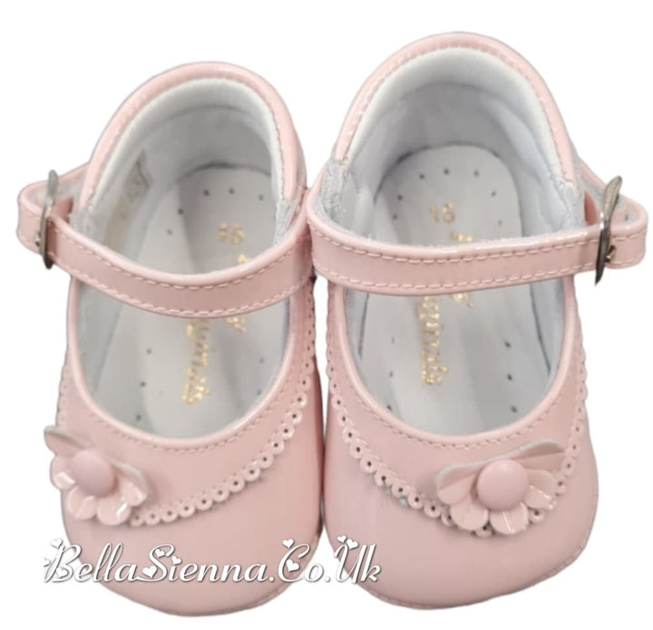 Pretty Originals Pink Patent Leather Pram Shoes - UE02408