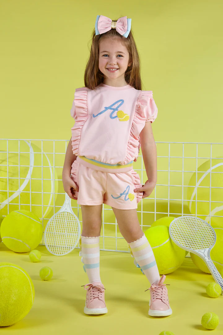 A Dee Pink Sweatshirt Shorts Set - S232509 - VERA
