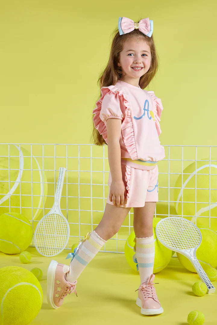 A Dee Pink Sweatshirt Shorts Set - S232509 - VERA