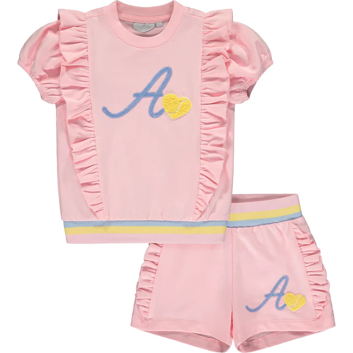 A Dee Pink Sweatshirt Shorts Set - S232509 - VERA