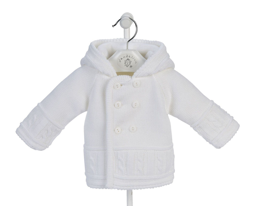 Dandelion White Unisex  Knitted Baby Jacket A1570
