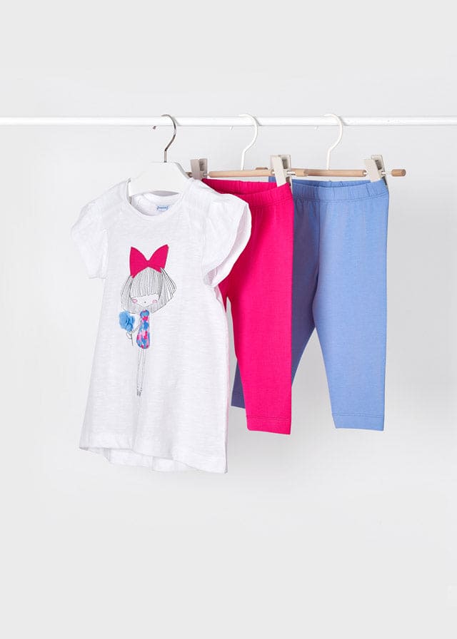 Mayoral ECOFRIENDS Three Piece leggings set - 3758 - Magenta