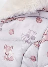 Mayoral Girls Reversible Winter Coat, Squirrel design or ivory fur -2490