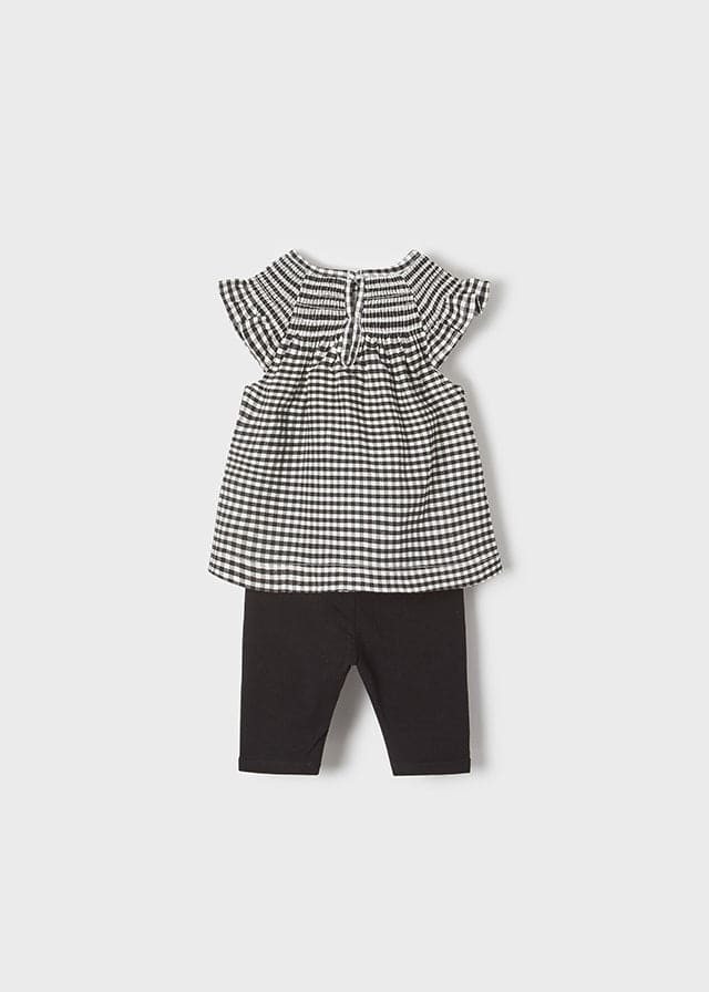 Mayoral Gingham Leggings & Top Set - 1720 - Black