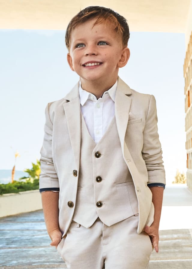 Mayoral Boys Beige Linen jacket 3452