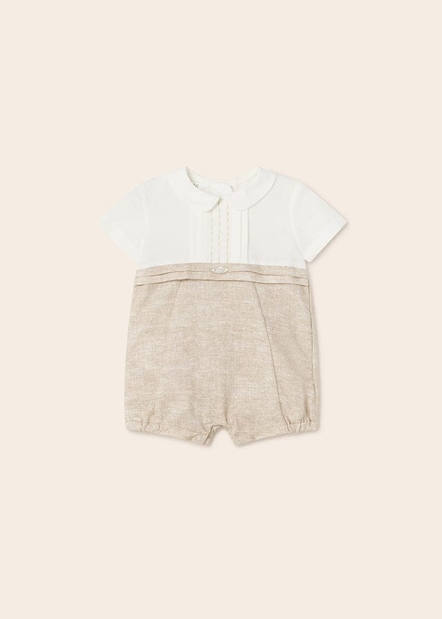 Mayoral Baby Boys Ivory And Beige Romper/ Shortie Summer  - 1611