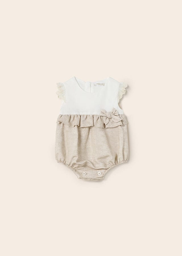 Mayoral Baby Girls Ivory And Beige Romper/Shortie Summer - 1689