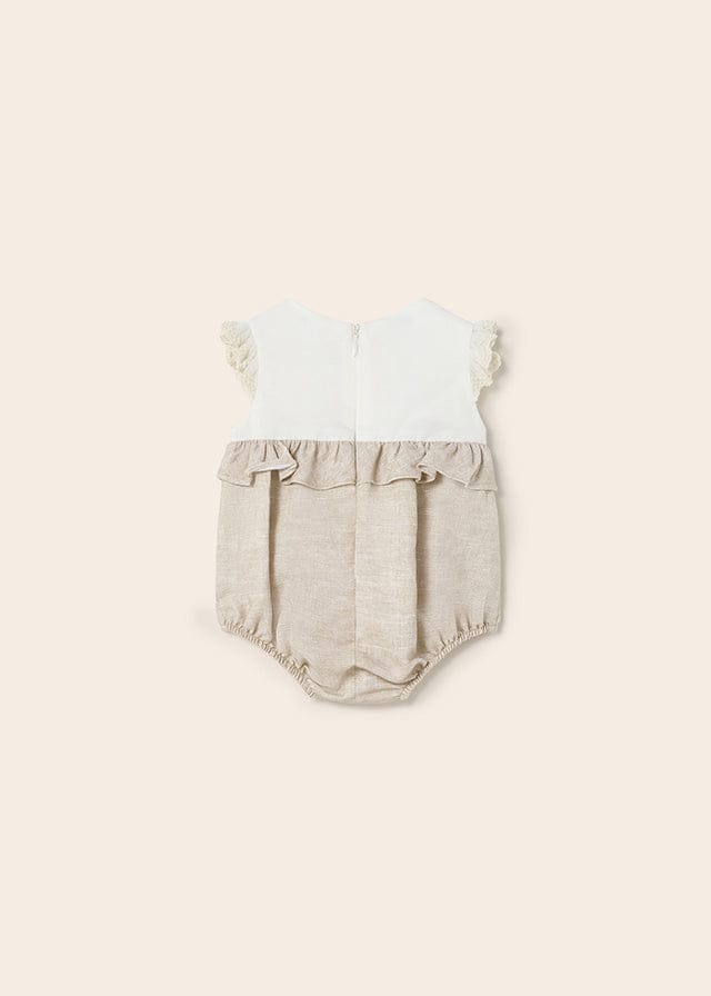 Mayoral Baby Girls Ivory And Beige Romper/Shortie Summer - 1689
