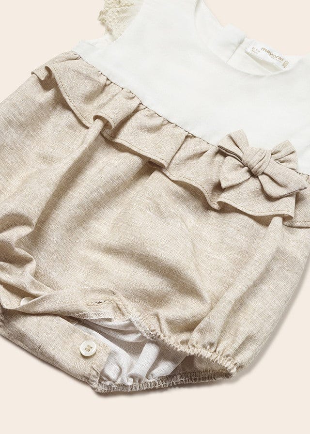 Mayoral Baby Girls Ivory And Beige Romper/Shortie Summer - 1689