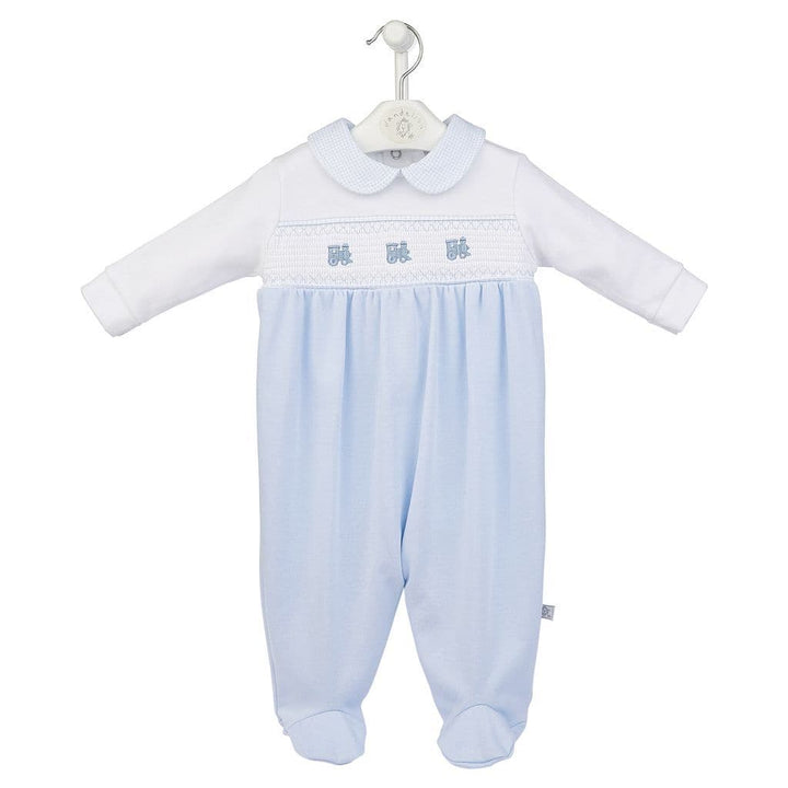 Dandelion Train Smocked Sleepsuit  2438