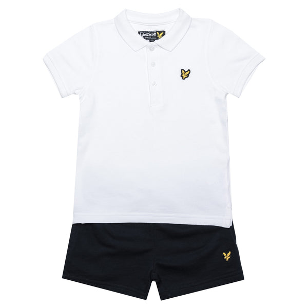 Lyle & Scott White Polo T-shirt & Navy Shorts - LSC1014