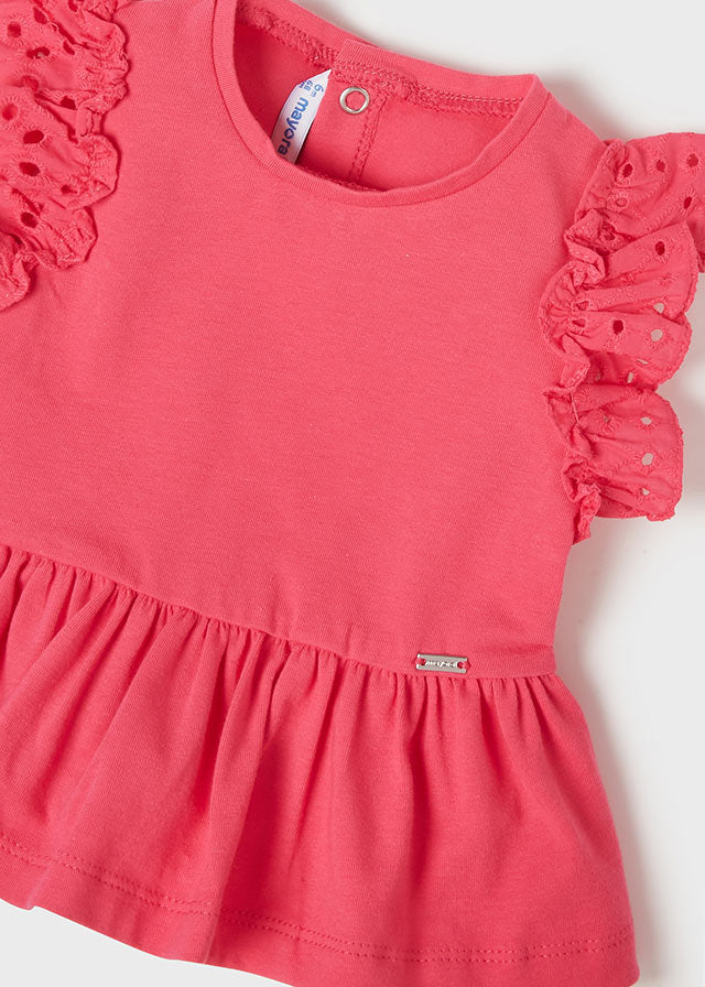 Mayoral Perforated Bermuda Shorts set - 1246 - Fucsia