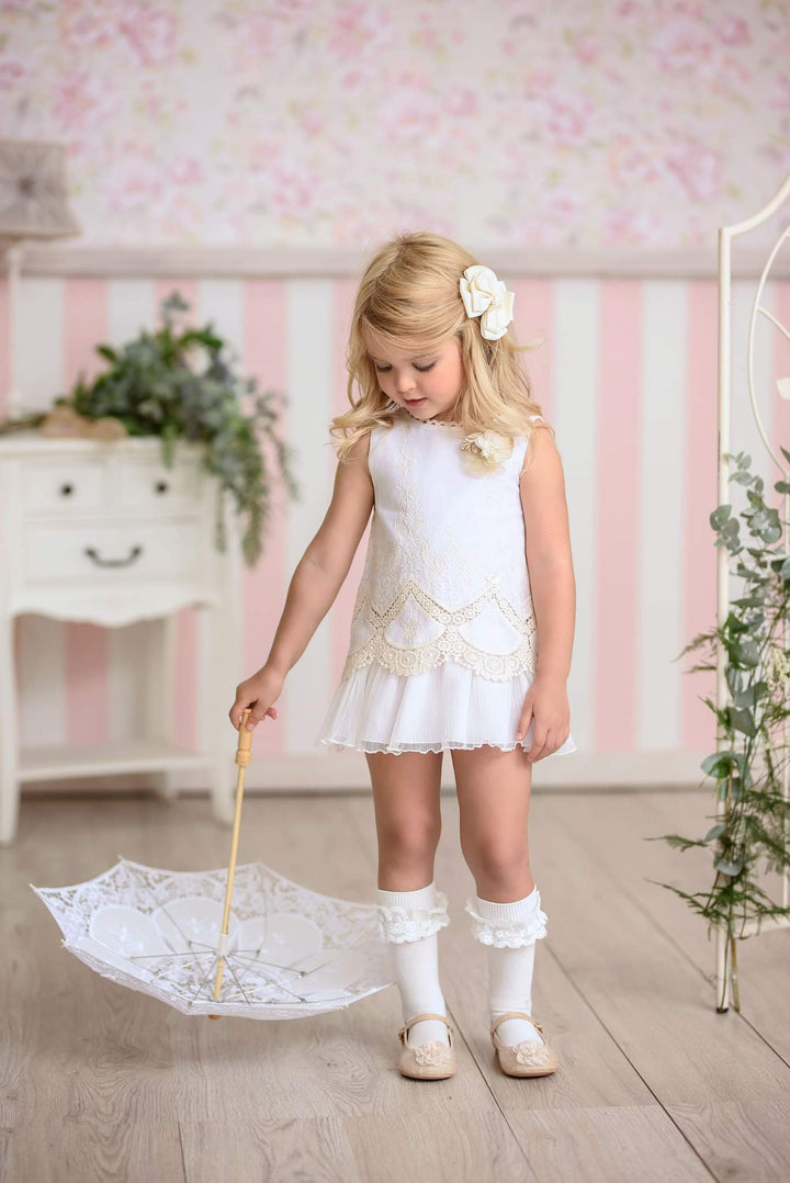 Beautiful Miranda White & Cream Dress - 0224