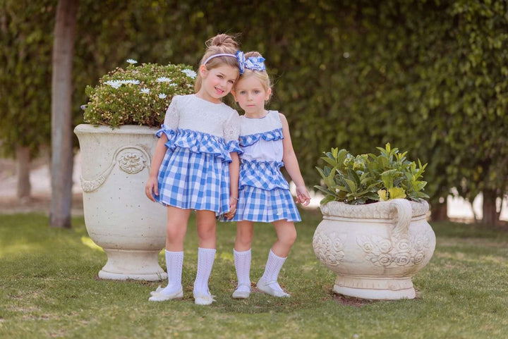 Miranda Blue & White Skirt & Top Set - 238