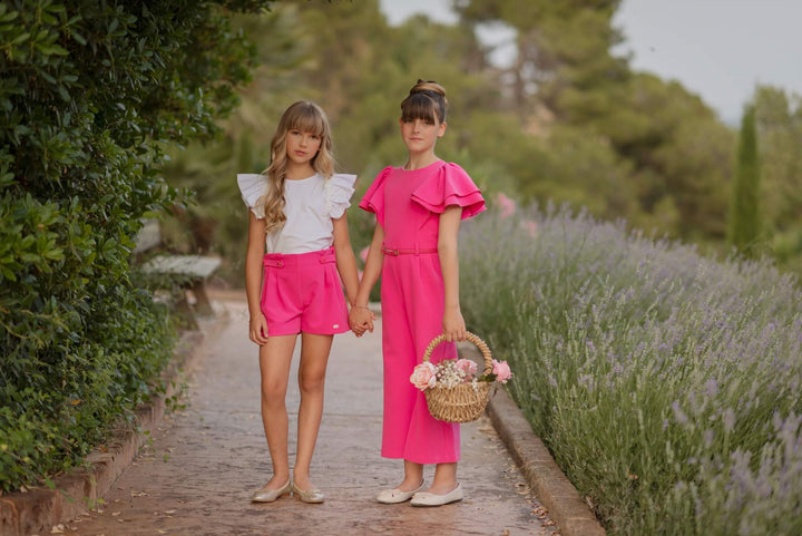 Miranda Pink & White Shorts & Top Set - 301