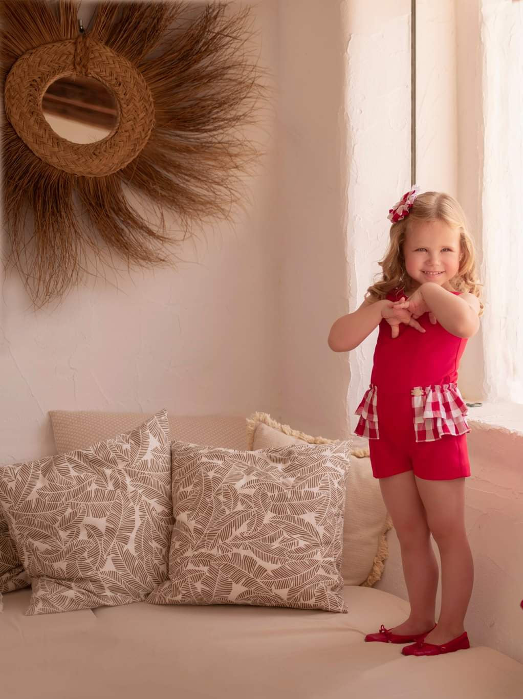 Miranda Red & White Hair Clip - 1616 - Matches - 617/M