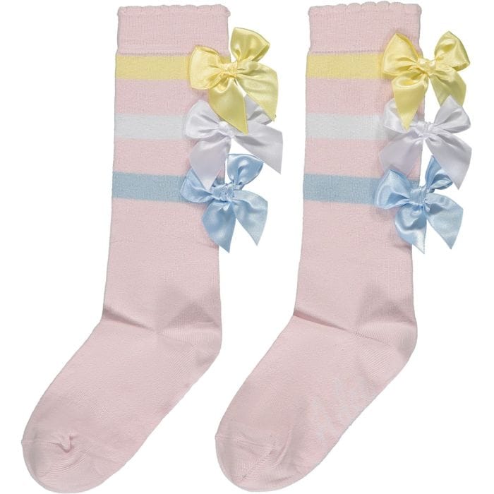 A Dee Viola Triple Bow Knee Socks - S23910