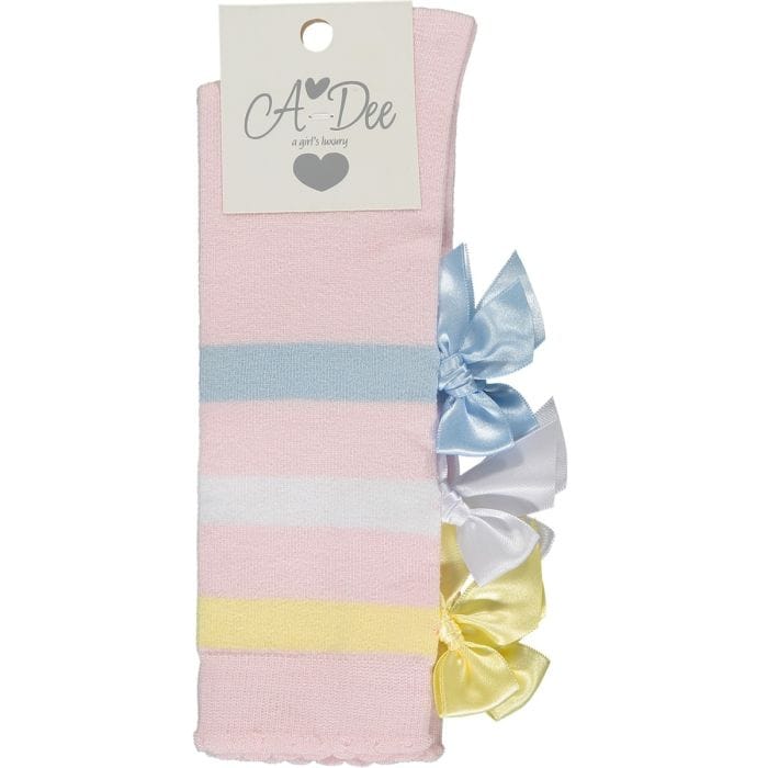 A Dee Viola Triple Bow Knee Socks - S23910