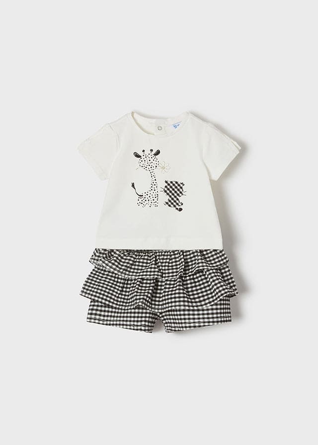 Mayoral Gingham Short Set - 1247 - Summer  - Black