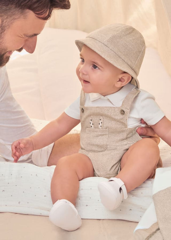 Mayoral Sustainable cotton romper with hat for newborn boy - 1614