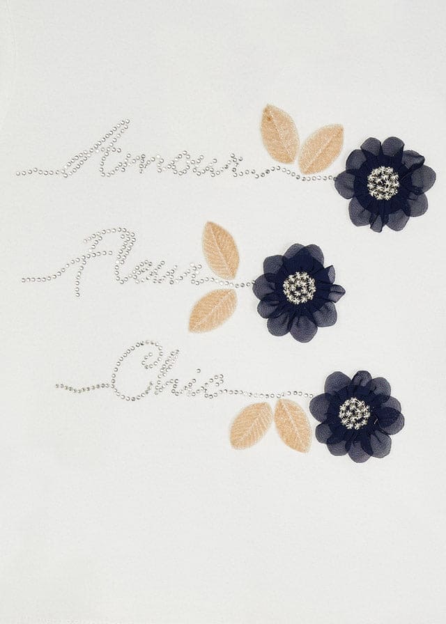 Mayoral Navy Blue Top and velvet leggings set for girl 4741