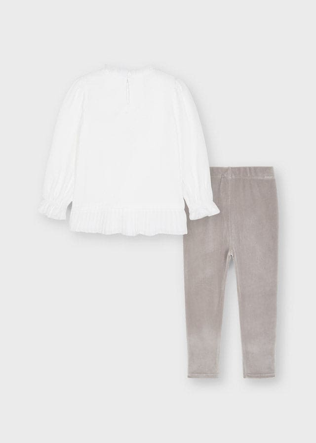 Mayoral Winter Taupe Velvet Leggings Set For Girls -  4741