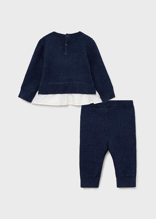 Mayoral Woven leggings and top set for baby girl 2720 Navy