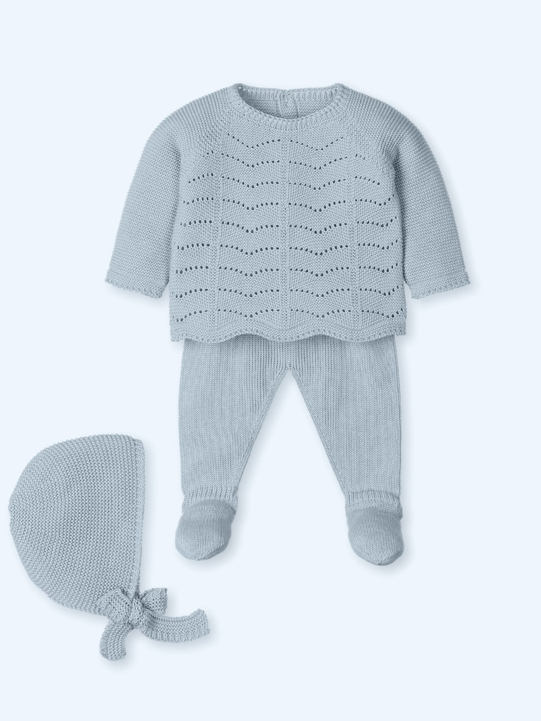 Mac ilusion Baby Boys Three Piece Knitted Set - 0001G - Brisa - Blue