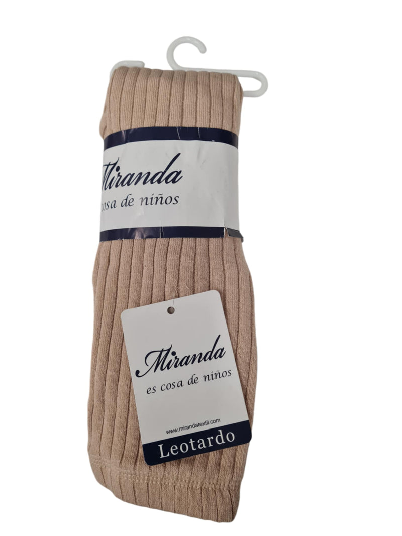 Miranda Thick Ribbed Beige Tights