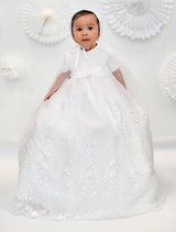 Sarah Louise White Christening Robe Gown, Cape & Bonnet - 001073XS