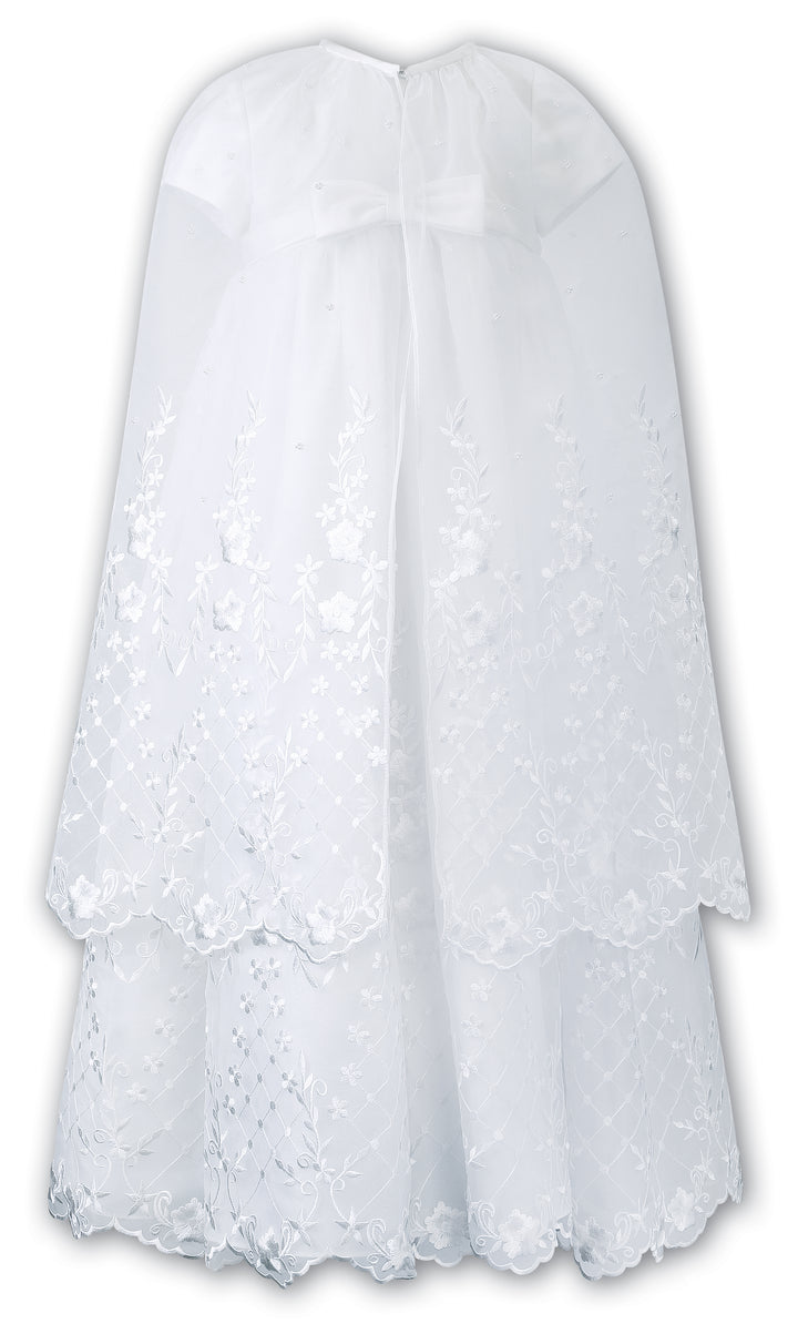 Sarah Louise White Christening Robe Gown, Cape & Bonnet - 001073XS
