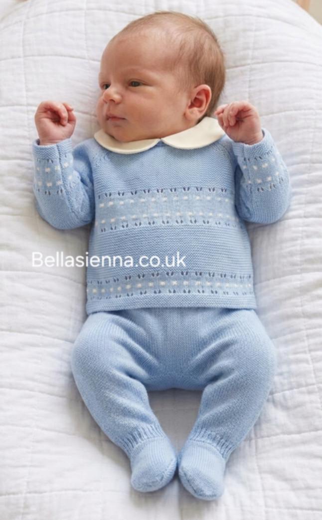 Mac ilusion Baby Boys Two Piece Knitted Set - 0010 - Azafata - Blue