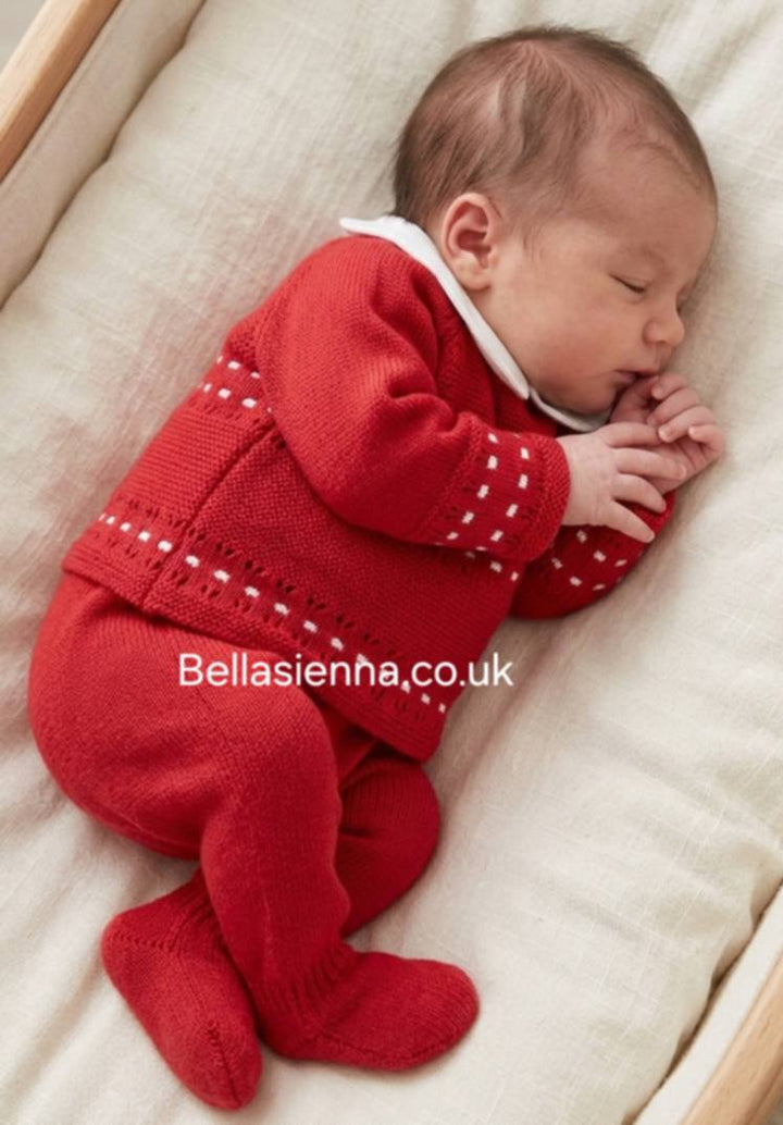 Mac ilusion Baby Boys Two Piece Knitted Set - 0010 - Rojo - Red