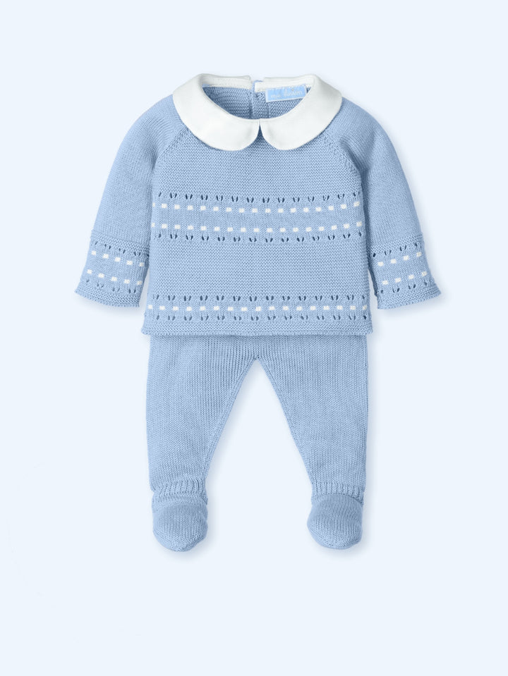 Mac ilusion Baby Boys Two Piece Knitted Set - 0010 - Azafata - Blue