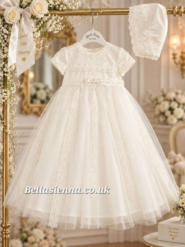 Sarah Louise Beautiful Baby Girls Ivory Christening Gown 001149