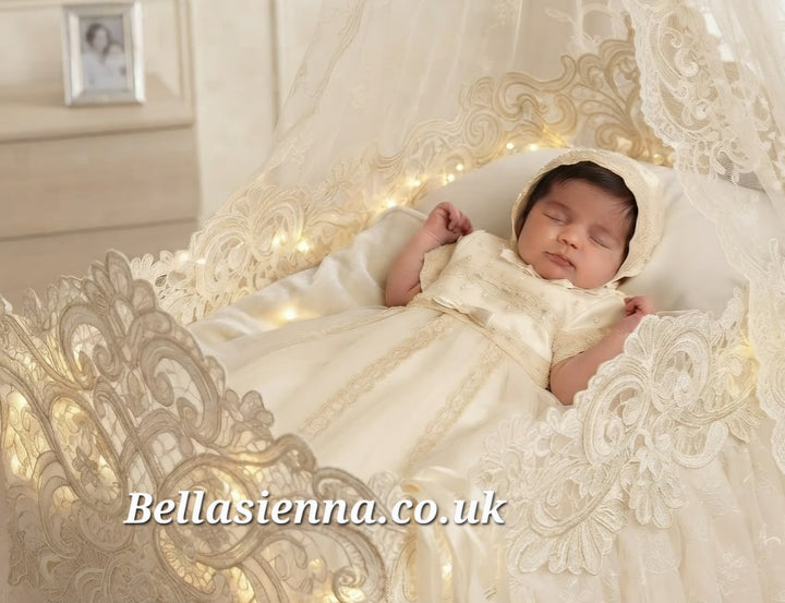 Sarah Louise Beautiful Baby Girls Ivory Christening Gown 001149
