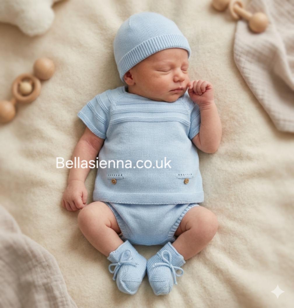 Mac ilusion Baby Boys Four Piece Knitted Set - 0029 - Brisa - Blue