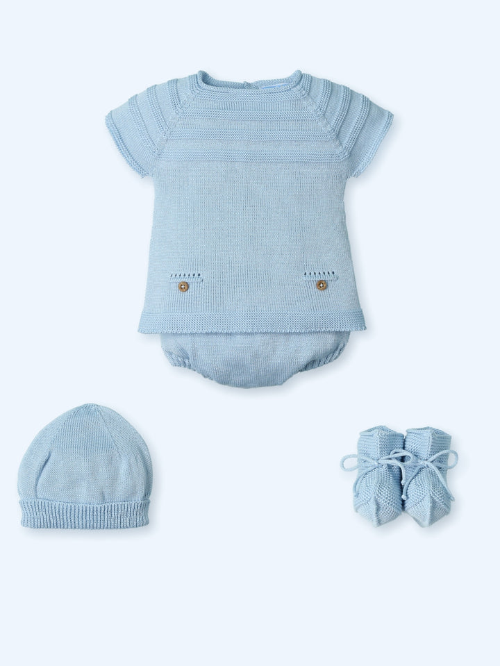 Mac ilusion Baby Boys Four Piece Knitted Set - 0029 - Brisa - Blue
